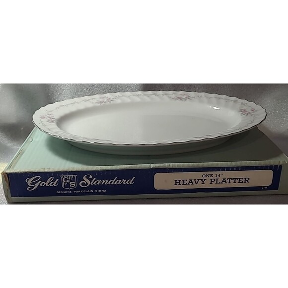 Gold Standard 14"  Serving Plate Genuine Porcelain China Made in Japan MCM - Picture 1 of 4